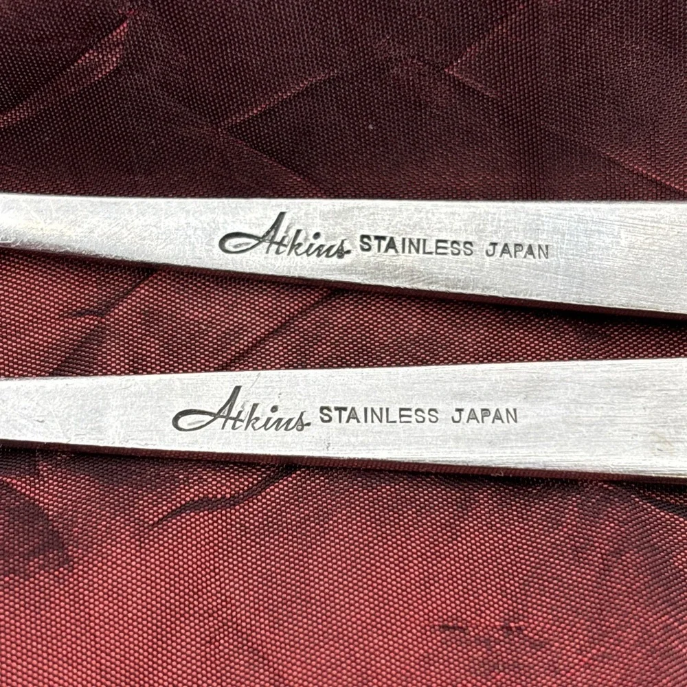 Atkins Stainless Steel Japan ABSTRACT Pattern Sugar Spoon And Butter Spreader